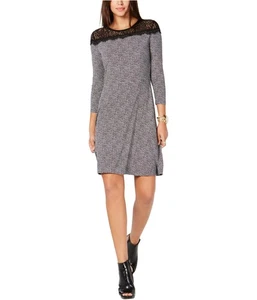 Michael Kors Womens Houndstooth Lace Mini Dress, Black, Plus Size, 2X - Picture 1 of 1