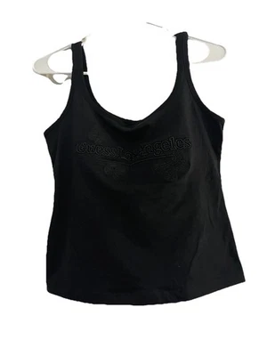 NUEVO CON ETIQUETAS Guess Mujer Logo Camiseta Cuello Cuadrado Negro Talla M Foto 1 de 4