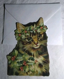 Tarjeta de regalo de Navidad troquelada estilo vintage línea de regalos colección John Grossman - Imagen 1 de 3