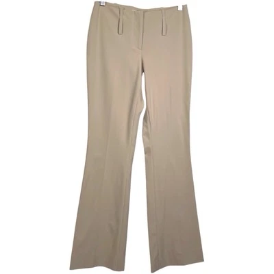 PRADA Women's Mid Rise Wide Leg Trousers Pants US Size 4 Beige EUC Made in Italy - Image 1 of 4