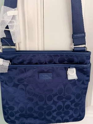 COACH Crossbody Blue  Signature Getaway  Crossbody Bag , NWT - Image 1 of 4