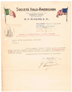 Milano Musocco Società Italo Americana Chimici Calzature Letterhead QXD3668 - Picture 1 of 1
