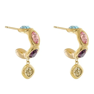 GUESS Schmuck Damen-Creolen Multi Crystals Ohrringe Goldfarben JUBE05571JWYGMCT/ - Bild 1 von 3
