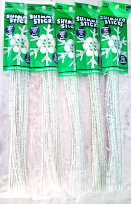 NEW 5 PACKAGES 60 SHIMMER STICKS Pipe Cleaner 12”  by FABRIC Craft - Image 1 of 2