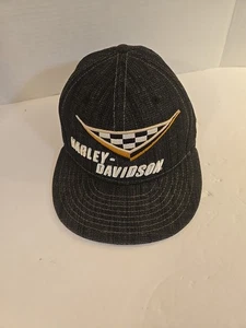 Harley Davidson New Era 59fifty Embroidered baseball cap hat fitted size 7 3/8 - Picture 1 of 7