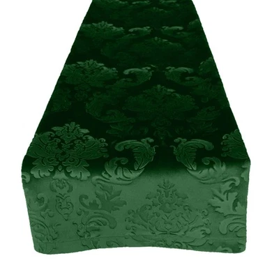 lovemyfabric Velvet Embossed Damask Table Runner - Image 1 of 2
