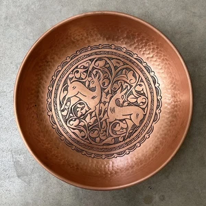High quality Handmade Exquisite Copper Hand Hammered Bowl, Diameter 19 cm - Picture 1 of 1