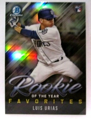 Jose Urias RC 2019 Bowman Chrome ROY Favorites Refractor ROOKIE#4!Padres 2B RC-3 - Image 1 of 2