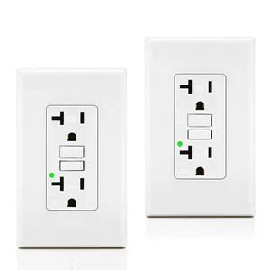 Placa de cubierta de receptáculo dúplex WR resistente a manipulaciones tomacorrientes Pro 20Amp GFCI 2x - Imagen 1 de 12
