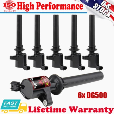 Paquete de 6 bobinas de encendido para Ford Escape Taurus 2003-2008 Mazda Mercury 3,0 L V6 DG500 Foto 1 de 4