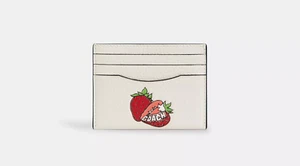 Coach CAR33 Slim Id Card Case With Strawberry Graphic - Picture 1 of 3