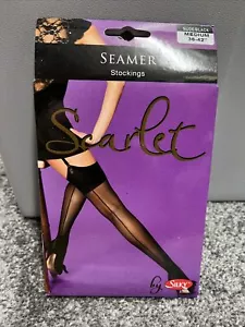 Silky Scarlet Nude/Black Seamer Stockings Size Medium - Bild 1 von 2