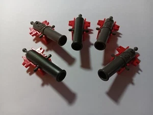 LEGO LOTE DE 5 CAÑONES DE TIRO Y NO DISPARO PIRATA CASTILLO CON BASE GRIS - Imagen 1 de 2