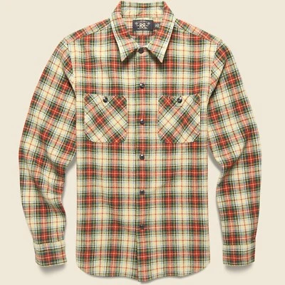 Camisa de trabalho RRL Ralph Lauren rústica country xadrez algodão-HOMENS-M - Imagem 1 de 4