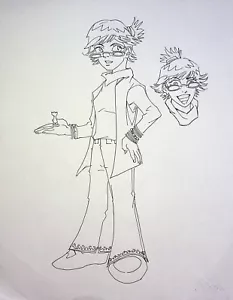 Karl Altstaetter signiert handgezeichnet Comicbuch Charakter Layout Kunst 8,5 x 11 - Bild 1 von 2