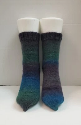 Calcetines tejidos a mano 100 % lana multicolor talla M #W3 Foto 1 de 4