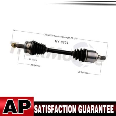 1 eje CV delantero izquierdo TrakMotive para Hyundai Santa Fe Sport 2013-2016 Foto 1 de 3