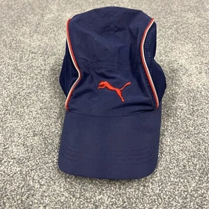 Vintage Puma 5 Panel Vented Running Marathon Blue Strapback Hat Made Taiwan - Picture 1 of 8
