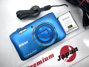 Nikon COOLPIX S3600 Blue 20.1MP Compact Digital Camera From Japan Used Nikon - Picture 1 of 17