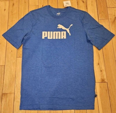 NWT PUMA Big Logo ESS Future Blue Heather Tee T Shirt Mens LT Large Tall - Image 1 of 4