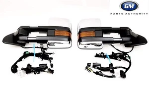 2014-18 Silverado Sierra Chrome Camper Trailer Tow Mirrors & Door Harnesses OEM - Picture 1 of 11