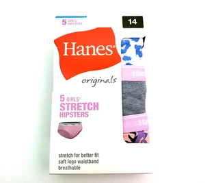 Hanes Originals Girls Sz 14 Multi Floral Stretch Hipsters Underwear 5 Pair Pack - Picture 1 of 5