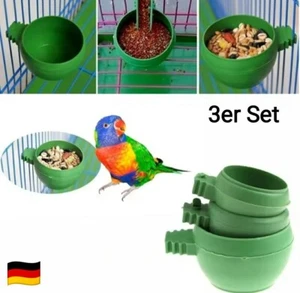 Mini Vogel🐦Sittich Papagei🦜Futter Wassernapf Futterspender 3er Set Kunststoff - Bild 1 von 4