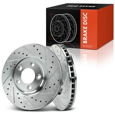 Передние перфорированные и щелевые тормозные диски для Ford Thunderbird 02-05 Lincoln Jaguar - Изображение 1 из 4