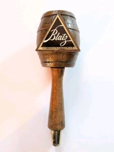 Vintage Blatz Barrel Beer Bar Tavern Tap Handle Original Wood 1950's - Picture 1 of 9