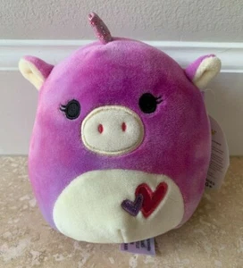 Squishmallows 5" Plush Edden the Tie Dye Unicorn Pink Hearts Squishmallow NWT - Picture 1 of 3