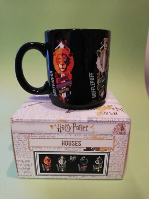 HARRY POTTER TAZZA NERA HOUSES MAGICAL MUG CUPS BLACK HOT ESSELUNGA - Immagine 1 di 4