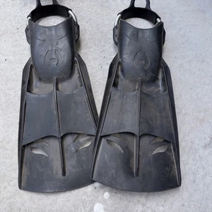 Hollis F2 Scuba Diving Fins Open Heel Lightweight w/ Spring Straps Size XL BLK - Picture 1 of 2