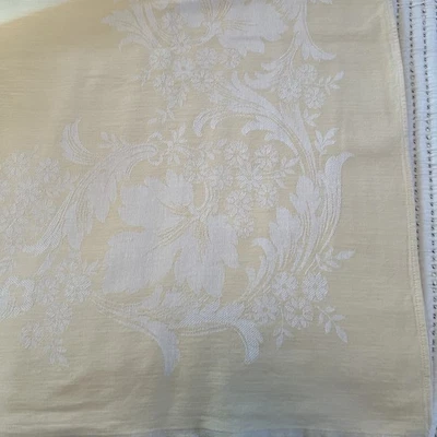 Semtex Made In America Buttery Yellow Table Cloth And 4 Napkins 74” X  58” - Image 1 of 4