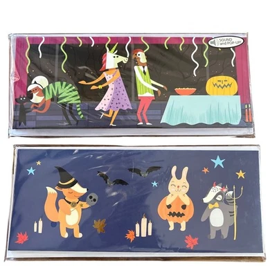 2 Up With Paper Halloween Party & Woodland Sound Pop-Up Cards - New - Image 1 of 4