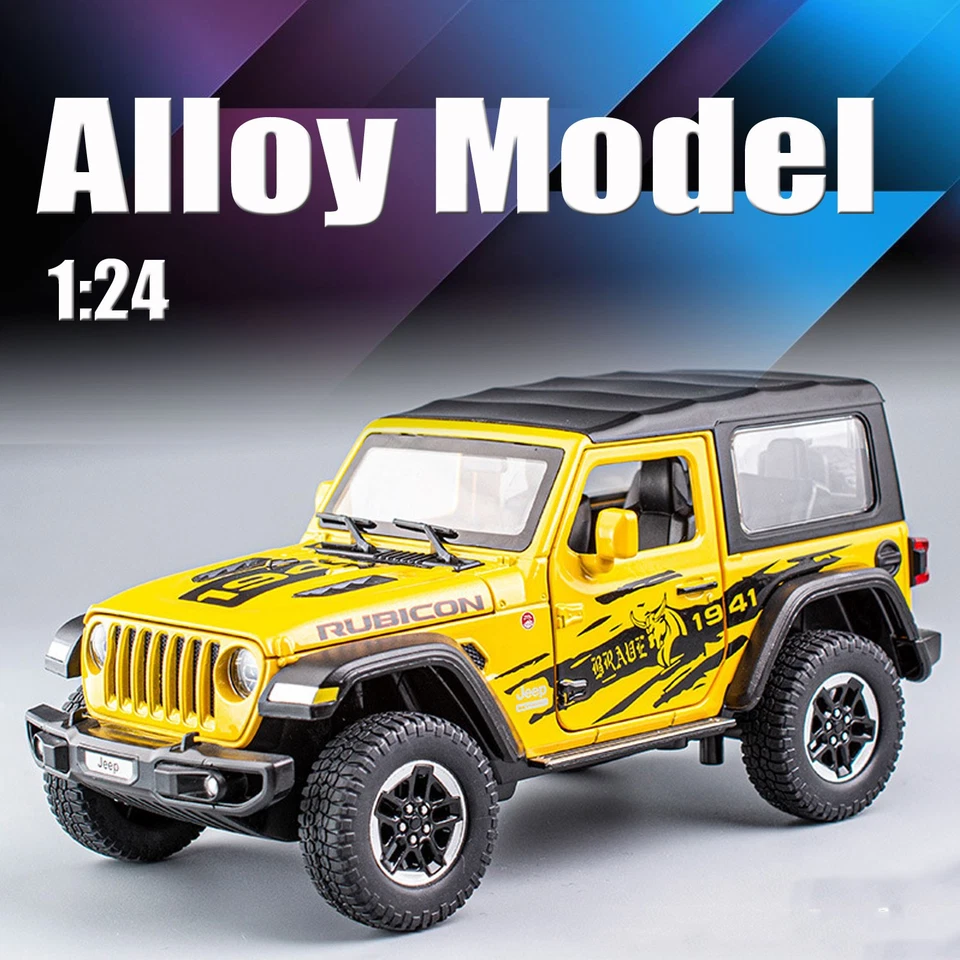 1:24 Scale Jeep Wrangler Rubicon 1941 Diecast Metal Car Model - Alloy Toy - Image 1 of 4