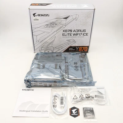 AORUS X870 AORUS Elite Wi-FI 7 Ice AM5 ATX Gaming Motherboard - White - Image 1 of 4
