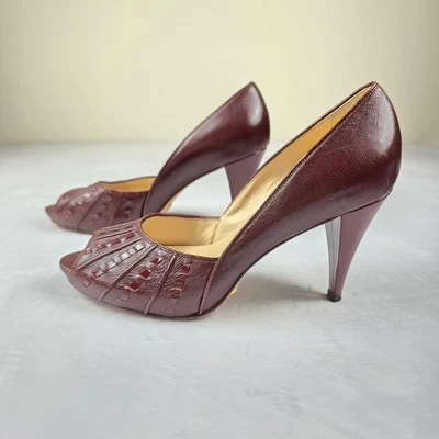 Cole Haan Melinda воздуха бордовый кожаный заглянуть носок каблука туфли размер 8B - Изображение 1 из 4