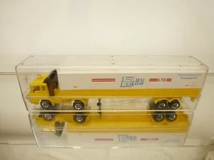 PLAY TRUCKS ELLAS DAF 2600 TRUCK RED LINES - YELLOW L28.0cm - GOOD IN SHOW-CASE - Picture 1 of 9