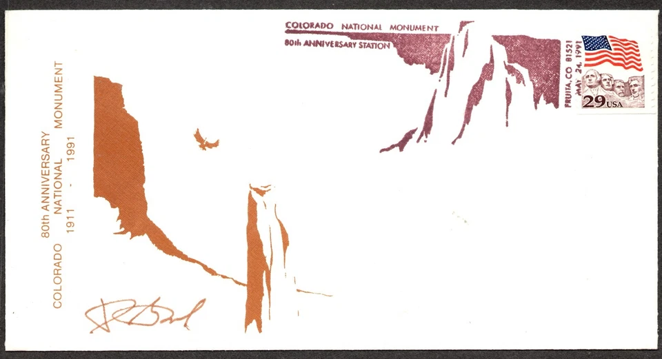 COLORADO NATIONAL MONUMENT 80TH ANNIVERSARY 1911-1991 UNADRESSED - Image 1 of 1