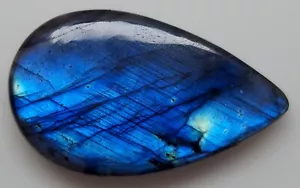 33,35 ct 100 % natürlicher Labradorit blau auffällige Birne Cabochon loser Edelstein SQ-91 - Bild 1 von 4