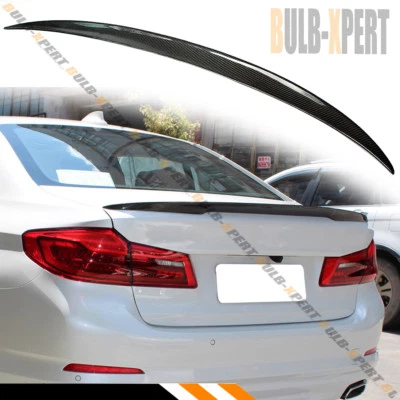 FOR 17-2023 BMW G30 530i 540i 5 SERIES REAL CARBON FIBER TRUNK LID SPOILER WING - Image 1 of 4
