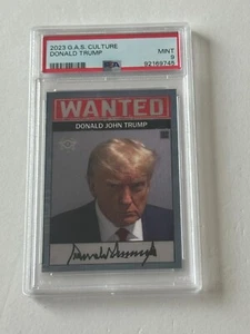 2023 GAS Donald Trump WANTED Convicted Criminal Poster MUGSHOT Parody Card PSA 9 - Picture 1 of 12