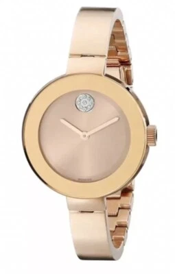 Brand New Movado Bold Women’s Rose Gold Crystal Dot Bangle Watch 3600202 - Image 1 of 3