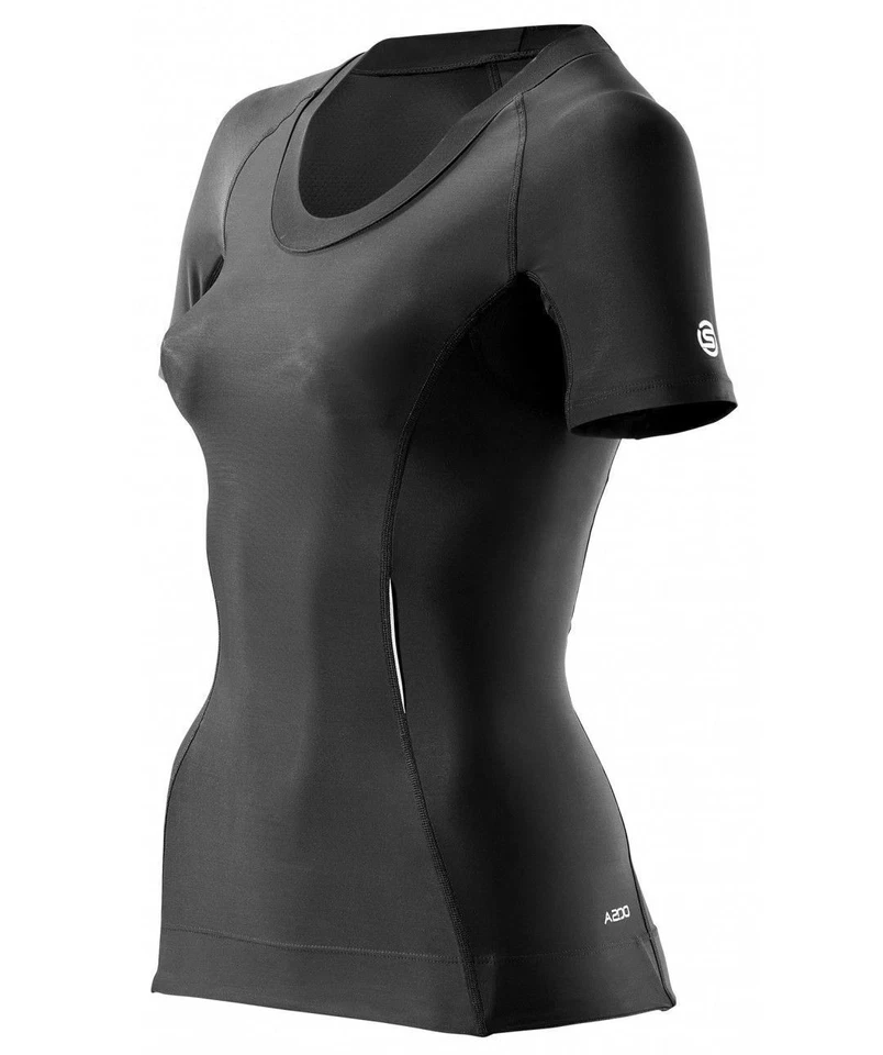 A200 Women's Short Sleeve Compression Top | Black/Black | BRAND NEW - Image 1 of 1