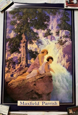 Maxfield Parrish Waterfall Poster Pomegranate Publications No. 1827 24"x36" - Image 1 of 4