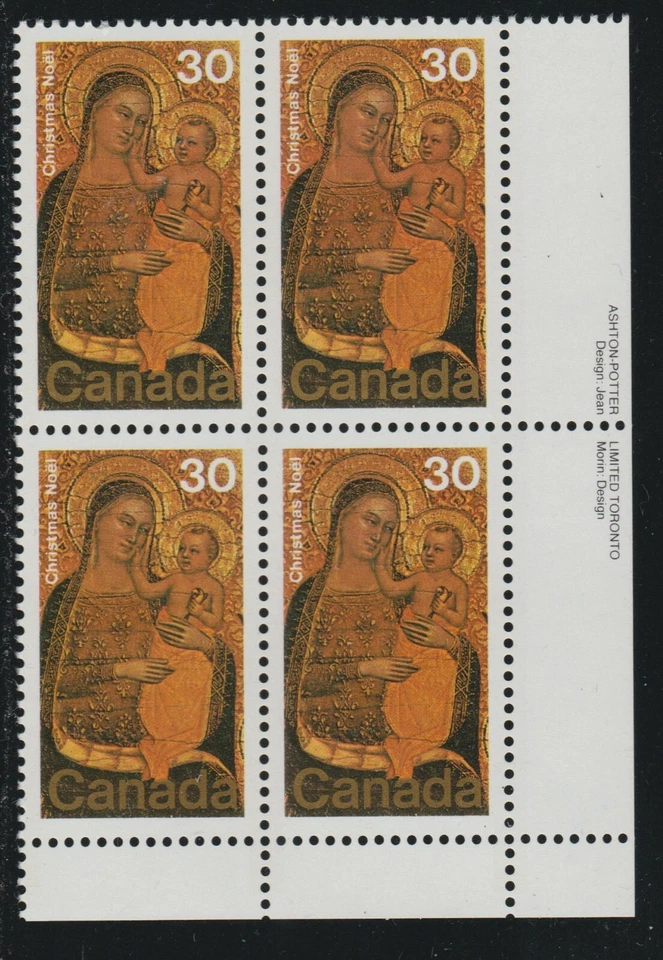 1978 Canada SC# 775 LR -  Christmas - Paintings - Plate Block M-NH Lot # 2864d - Image 1 of 1