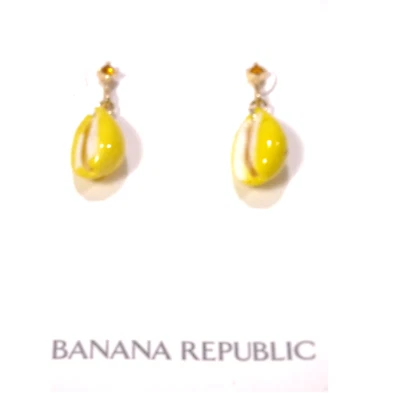 Pendientes colgantes Banana Republic para mujer de oro amarillo blanco concha marina nuevos con etiquetas 45 Foto 1 de 4