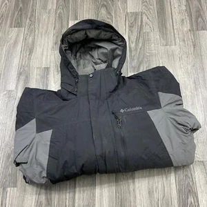 COLUMBIA SPORTSWEAR Omni Shield Black/Grey Hooded Waterproof Jacket Men's Size M - Picture 1 of 11