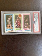 1980 Topps Basketball Larry Bird & Magic Johnson (RC) Rookie Julius Erving PSA 6