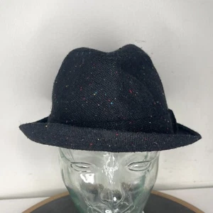 Goorin Bros Fedora Hat Men Medium Black Speckled Wool Blend Lined Dapper Stylish - Picture 1 of 5